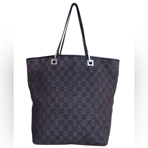 Gucci Monogram Black Canvas Medium Tote - Picture 1 of 10